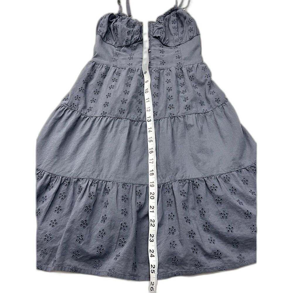 Hollister California Women’s Blue Eyelet Dress with Smocked Top Adjustable Strap - Picture 5 of 15